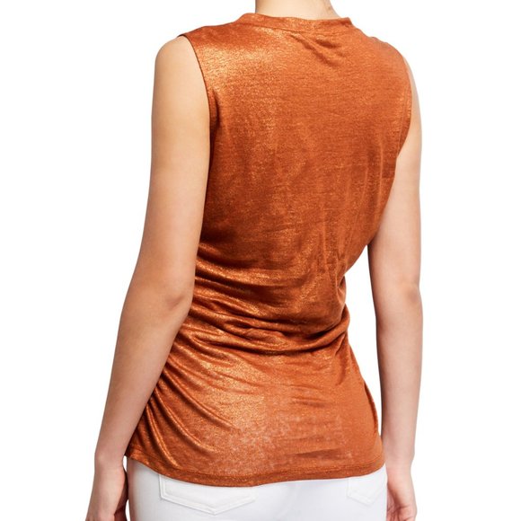 Kobi Halperin Farah Top Foiled Jersey Tank with Side Seam Ruching, XL - Picture 7 of 7